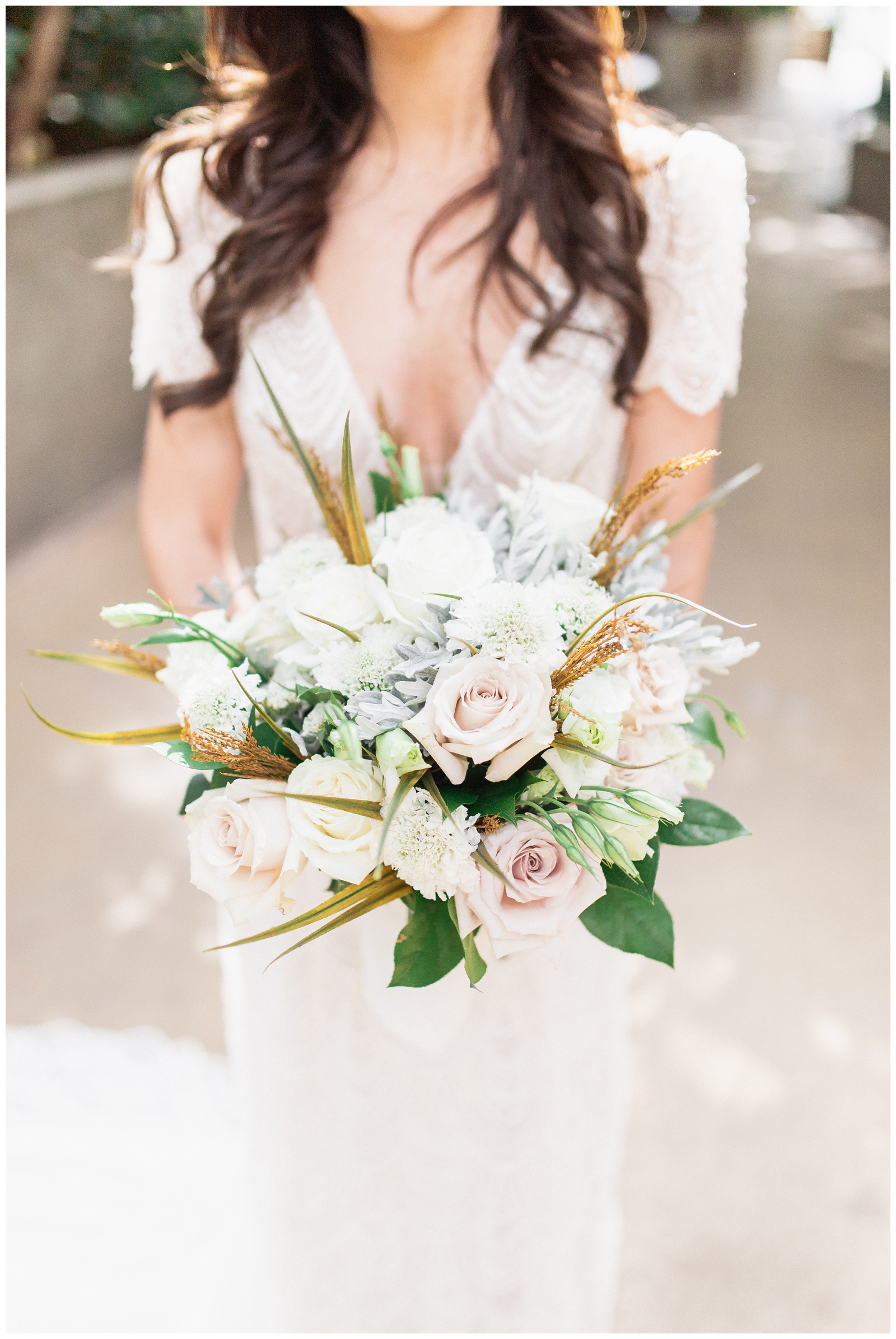 Close up of bride's bouquet | Matlock and Kelly Photography