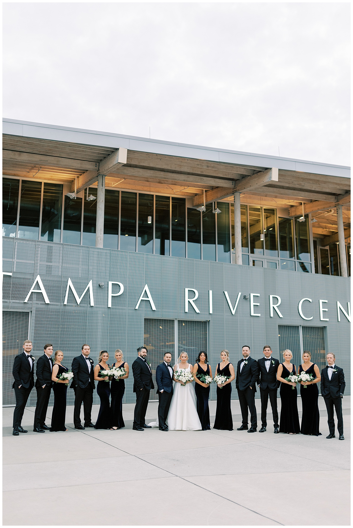 The Tampa River Center wedding with wedding party