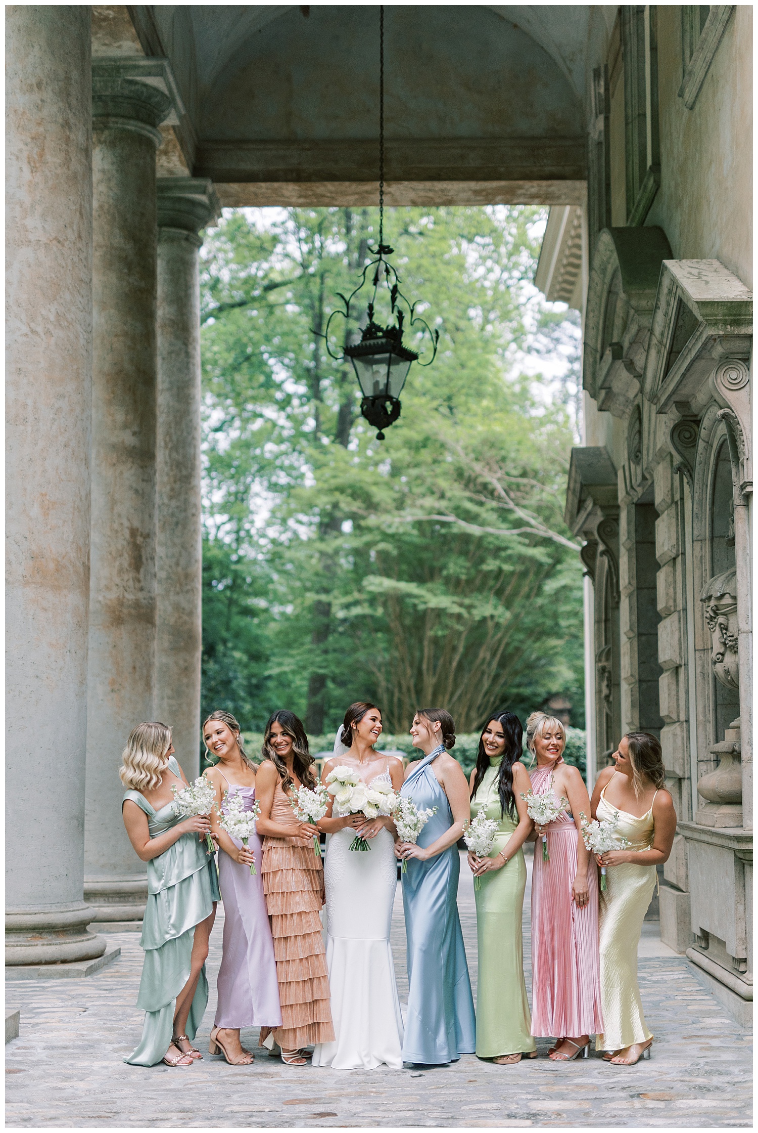 Bridesmaids at the Swan House in Atlanta, Georgia
