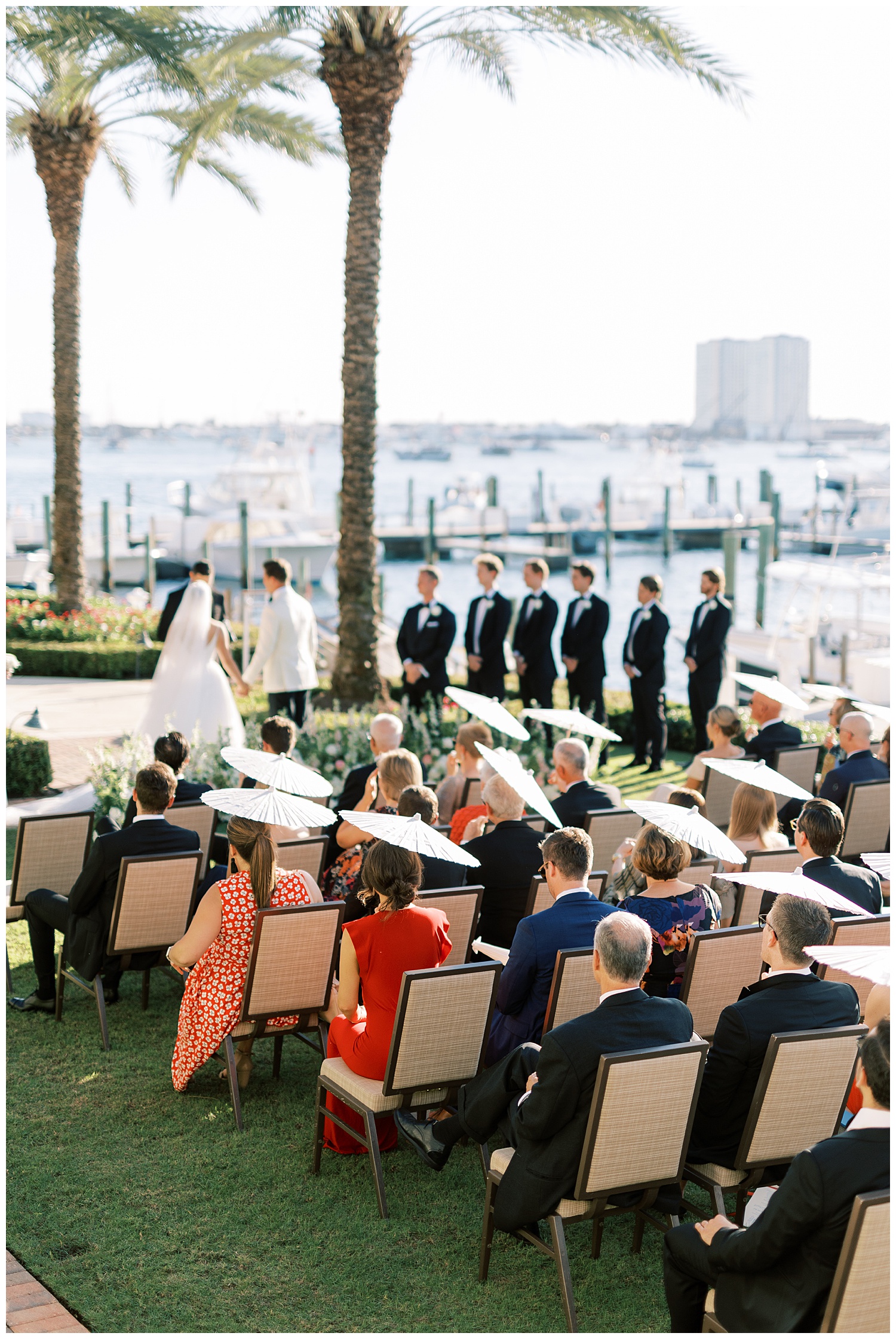 Wedding ceremony at Sailfish Club in Palm Beach, Florida