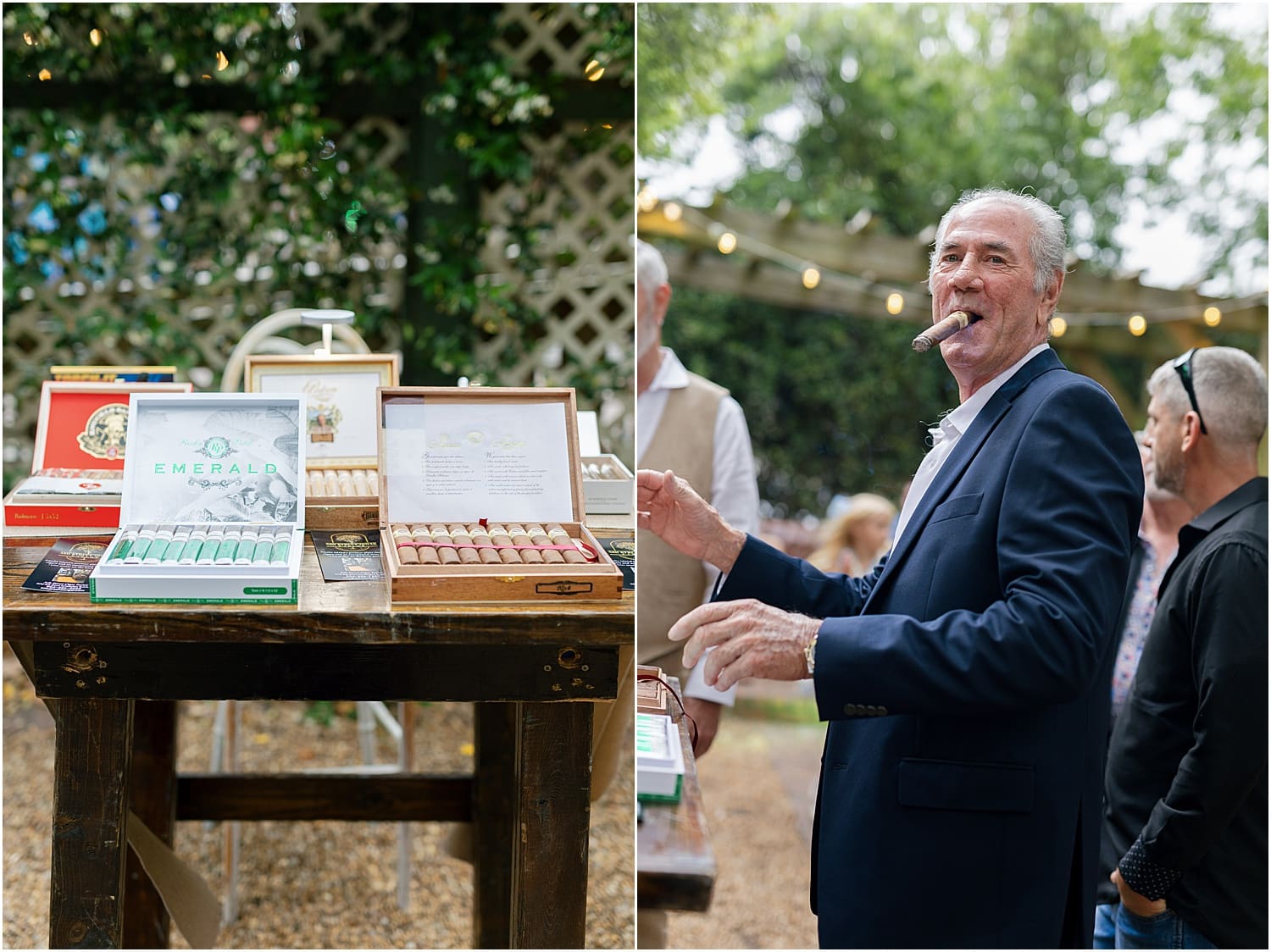 Guests at the cigar bar during an Amelia Island welcome party