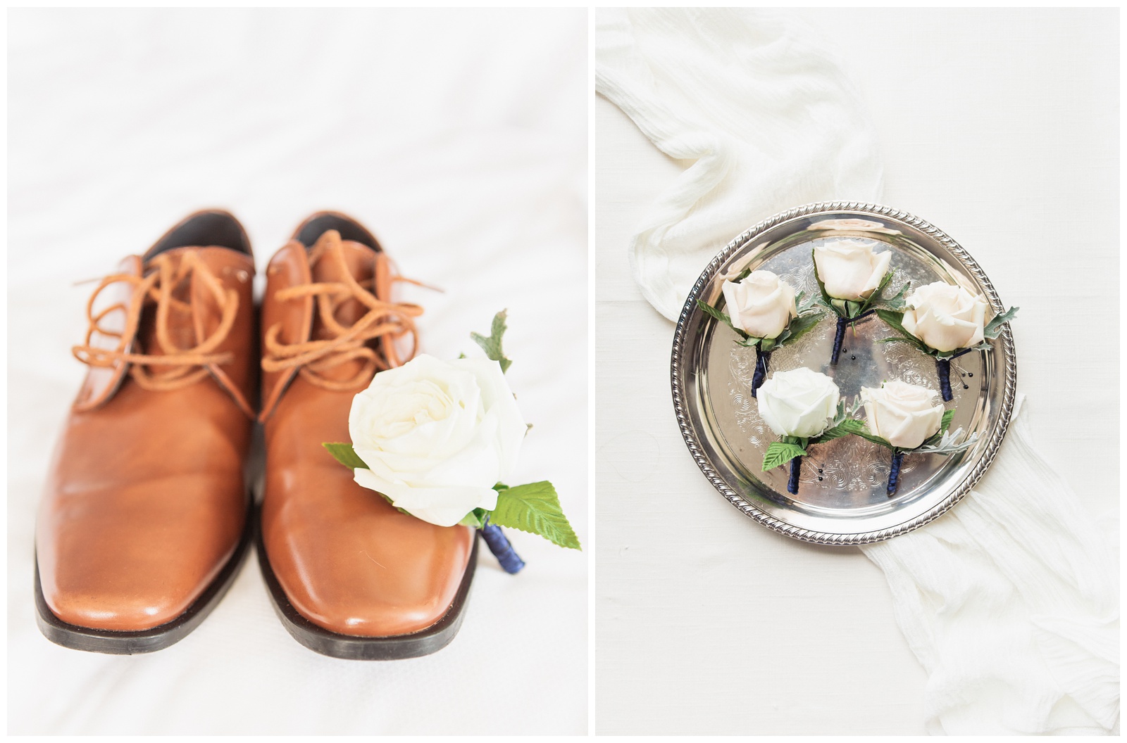 Groom's shoes and boutonnières | Matlock and Kelly Photography