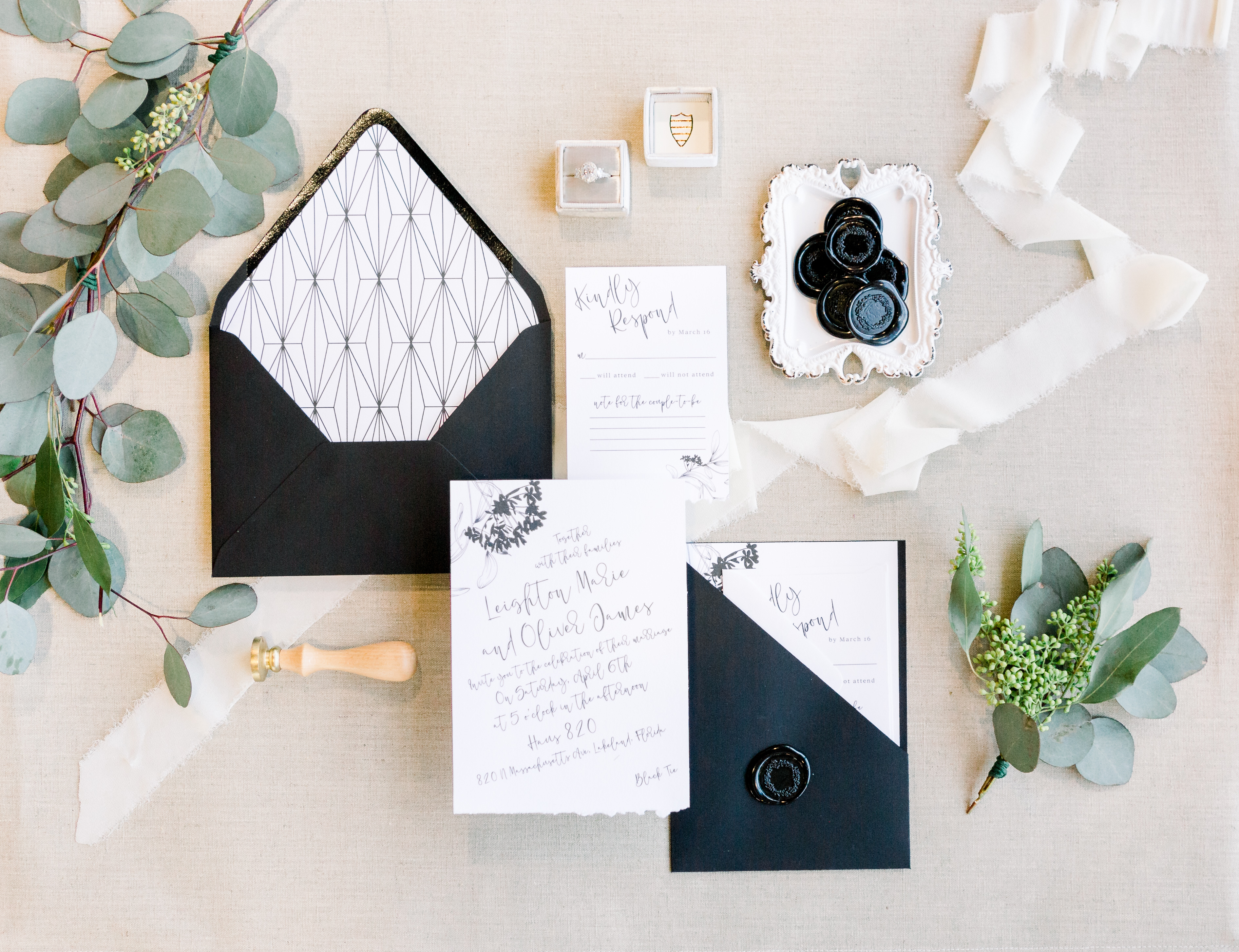 Wedding invitation suite - Matlock and Kelly Photography - Tampa, Florida
