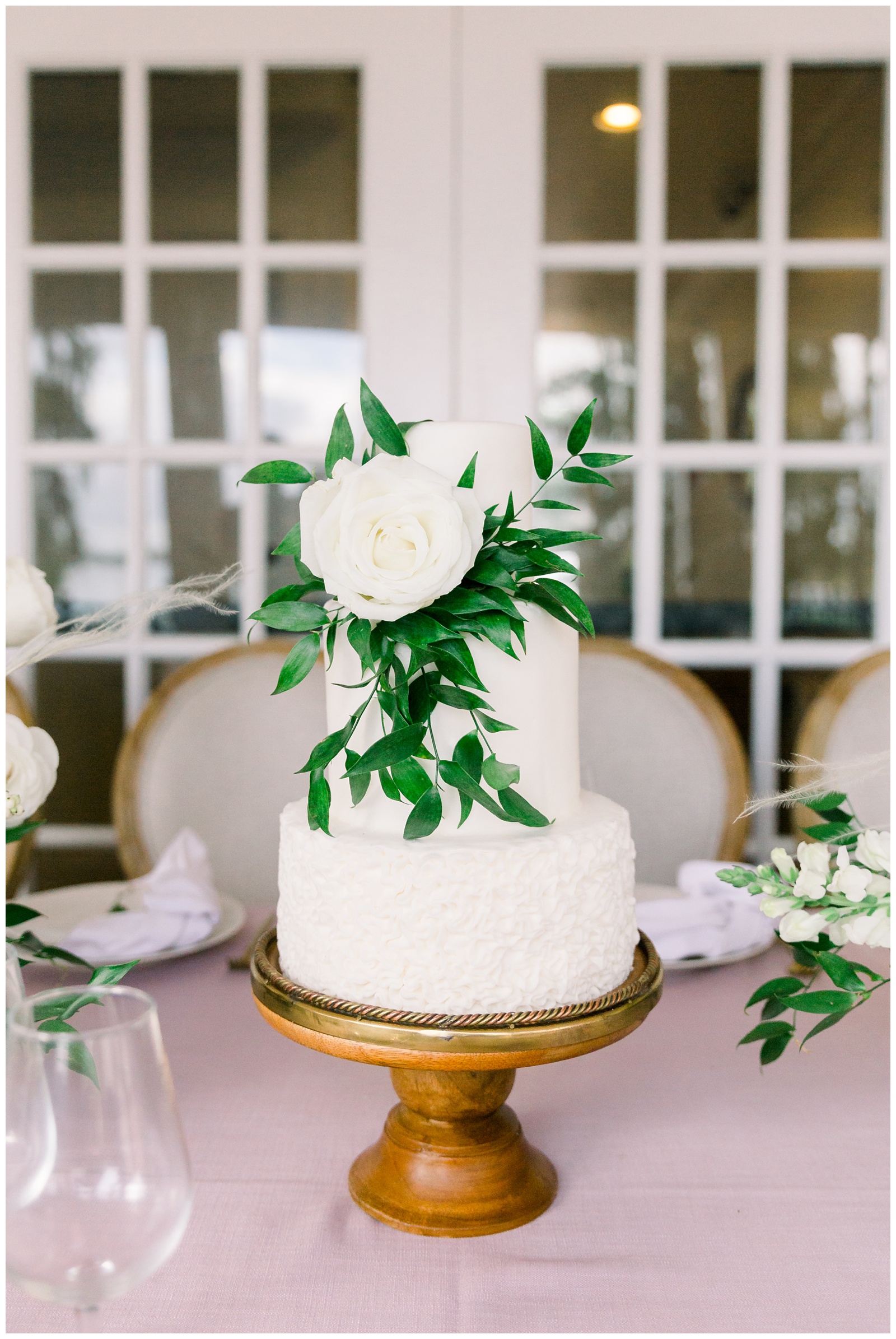 Wedding cake at cypress grove estate