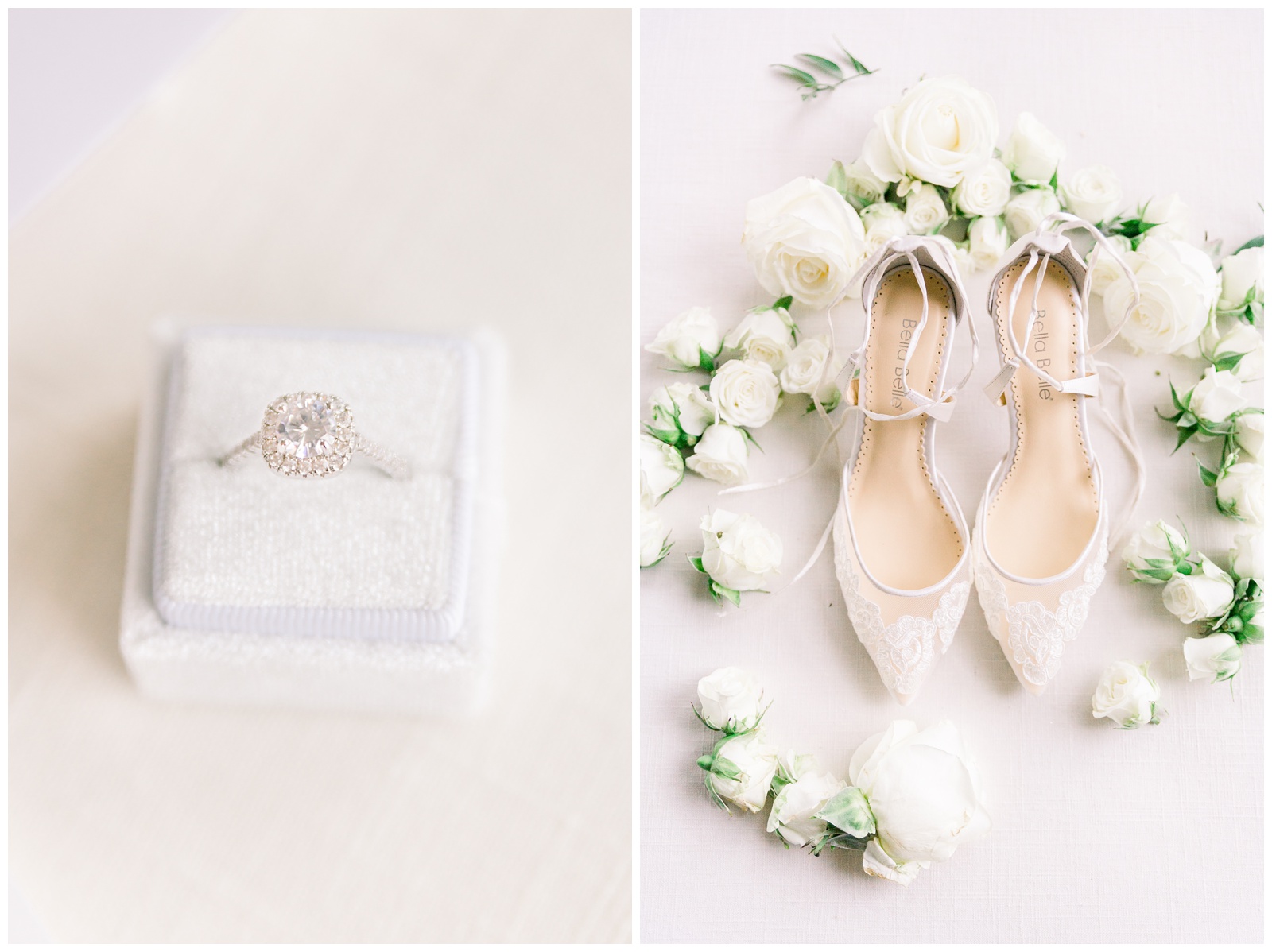 Bella Belle wedding shoes and engagement ring