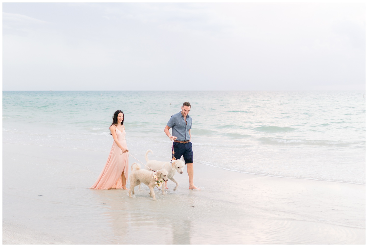 The Don Cesar Engagement on the beach with dogs