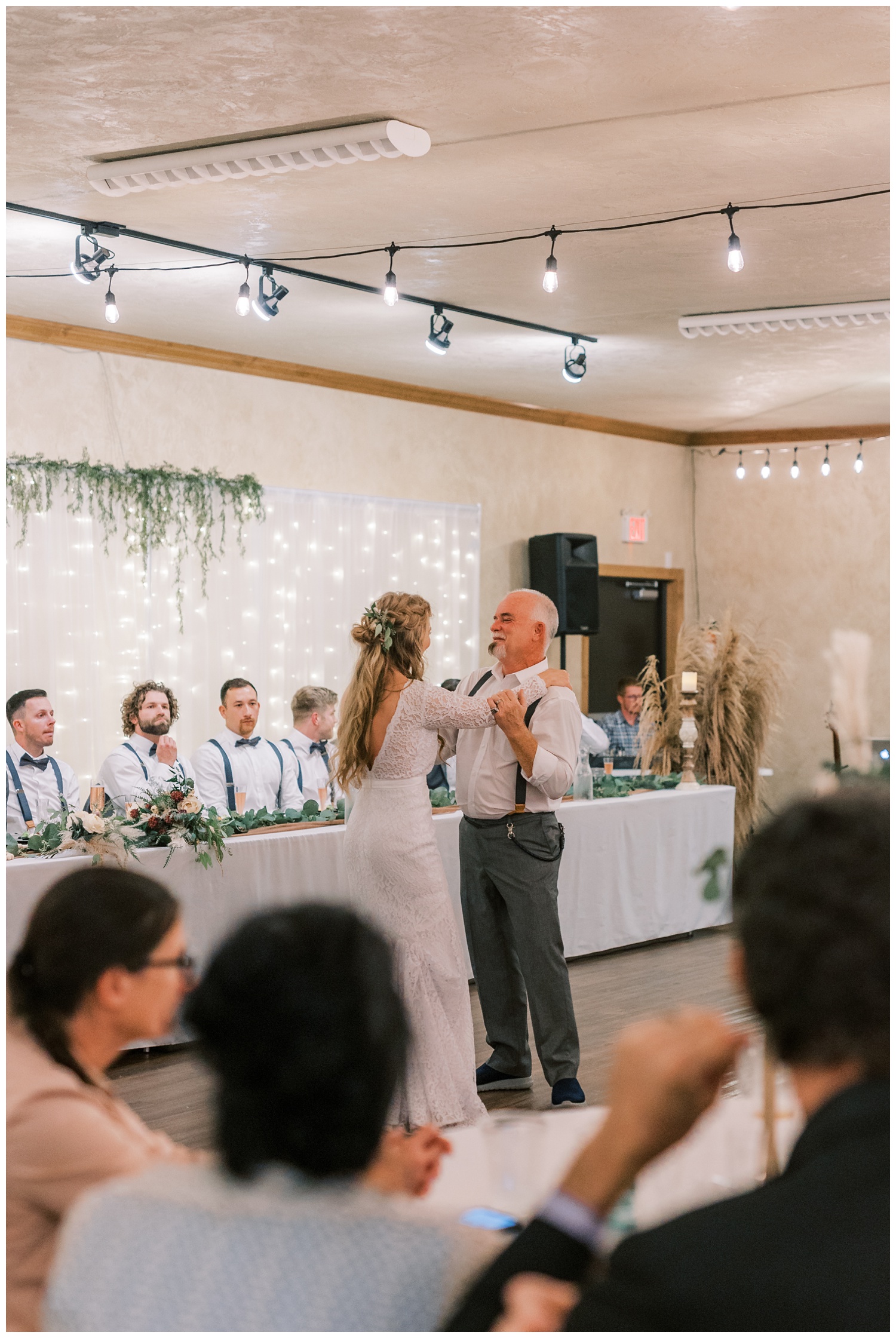 Father and daughter first dance at Illinois wedding reception