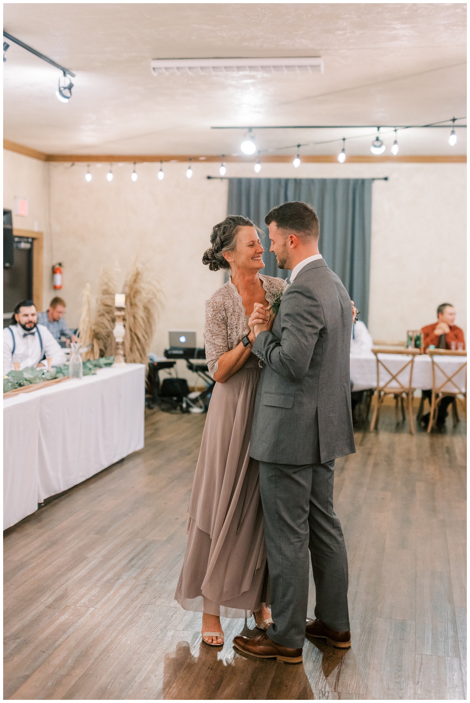 Mother and son first dance at Illinois wedding reception