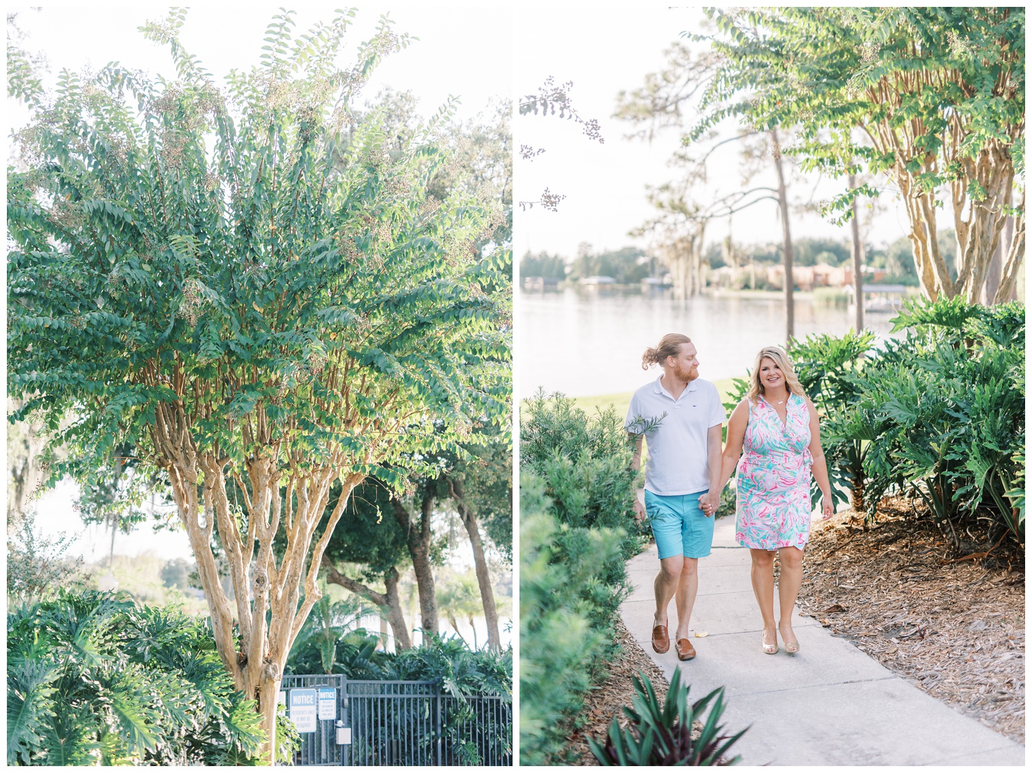 Orlando engagement session with colorful Lilly Pulitzer dress
