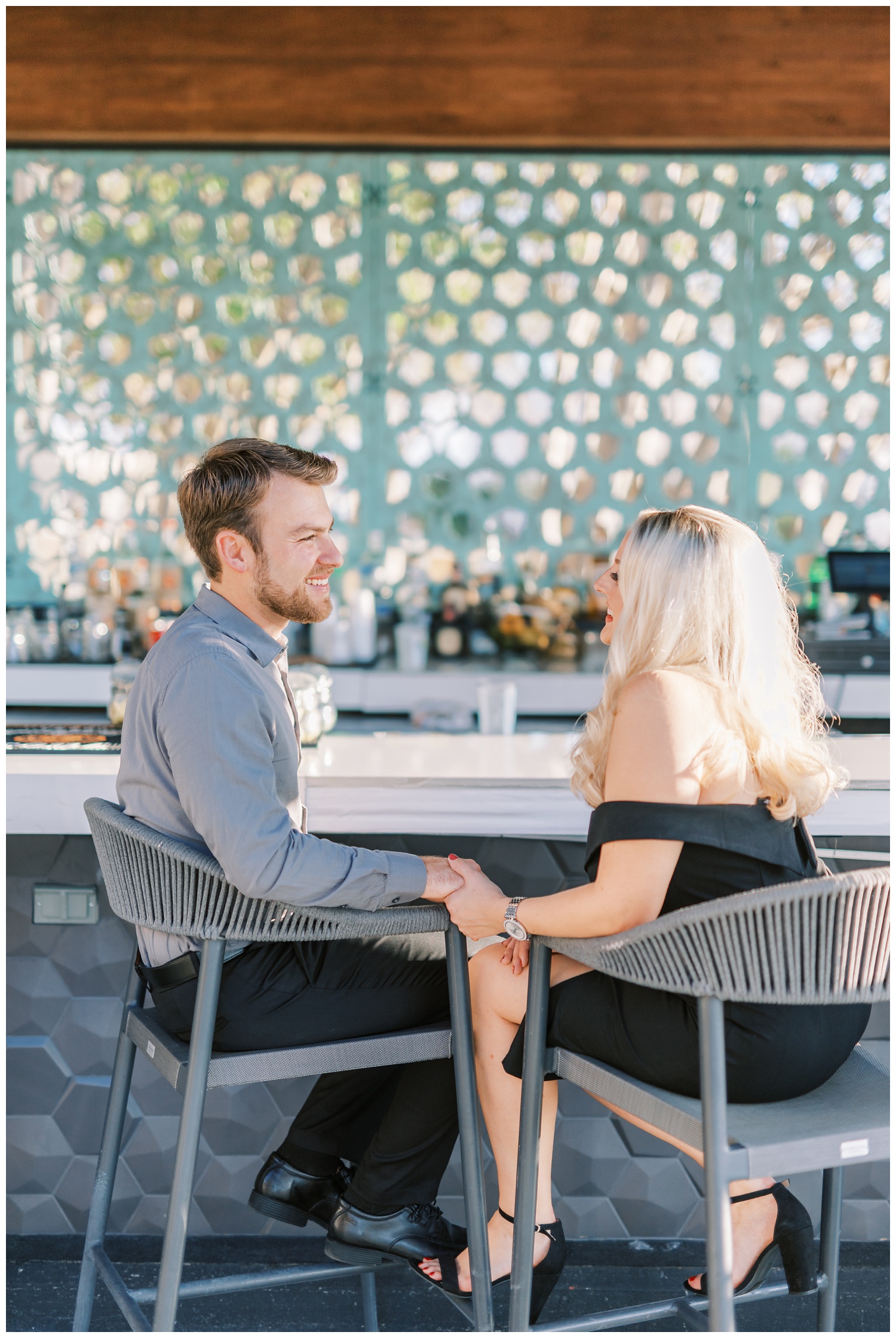 Downtown tampa bar engagement session