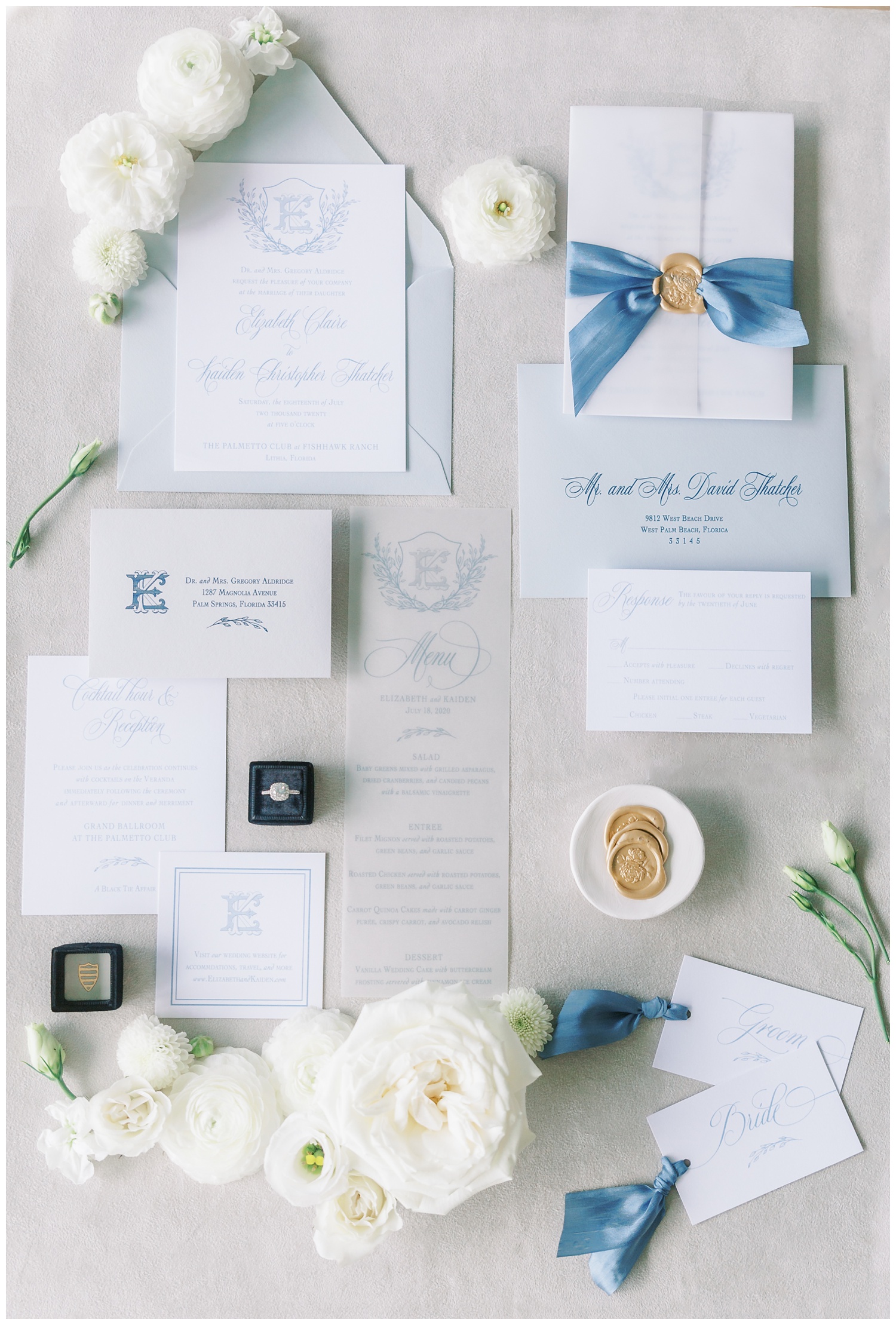 Fine art wedding invitation suite