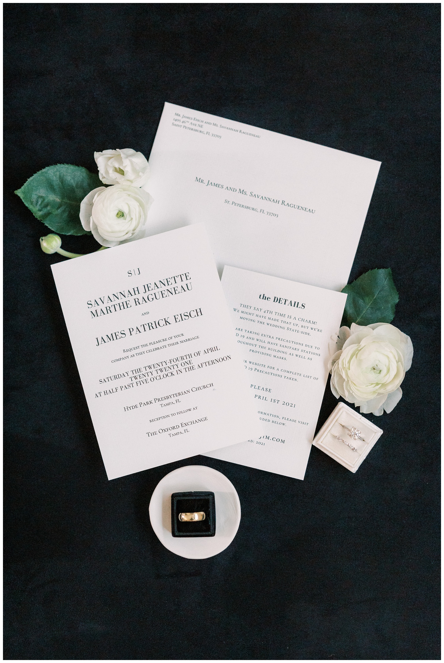 Black and white classic wedding invitations