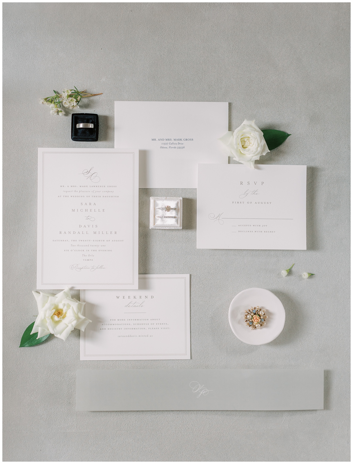 White and Gray invitation suite from Minted