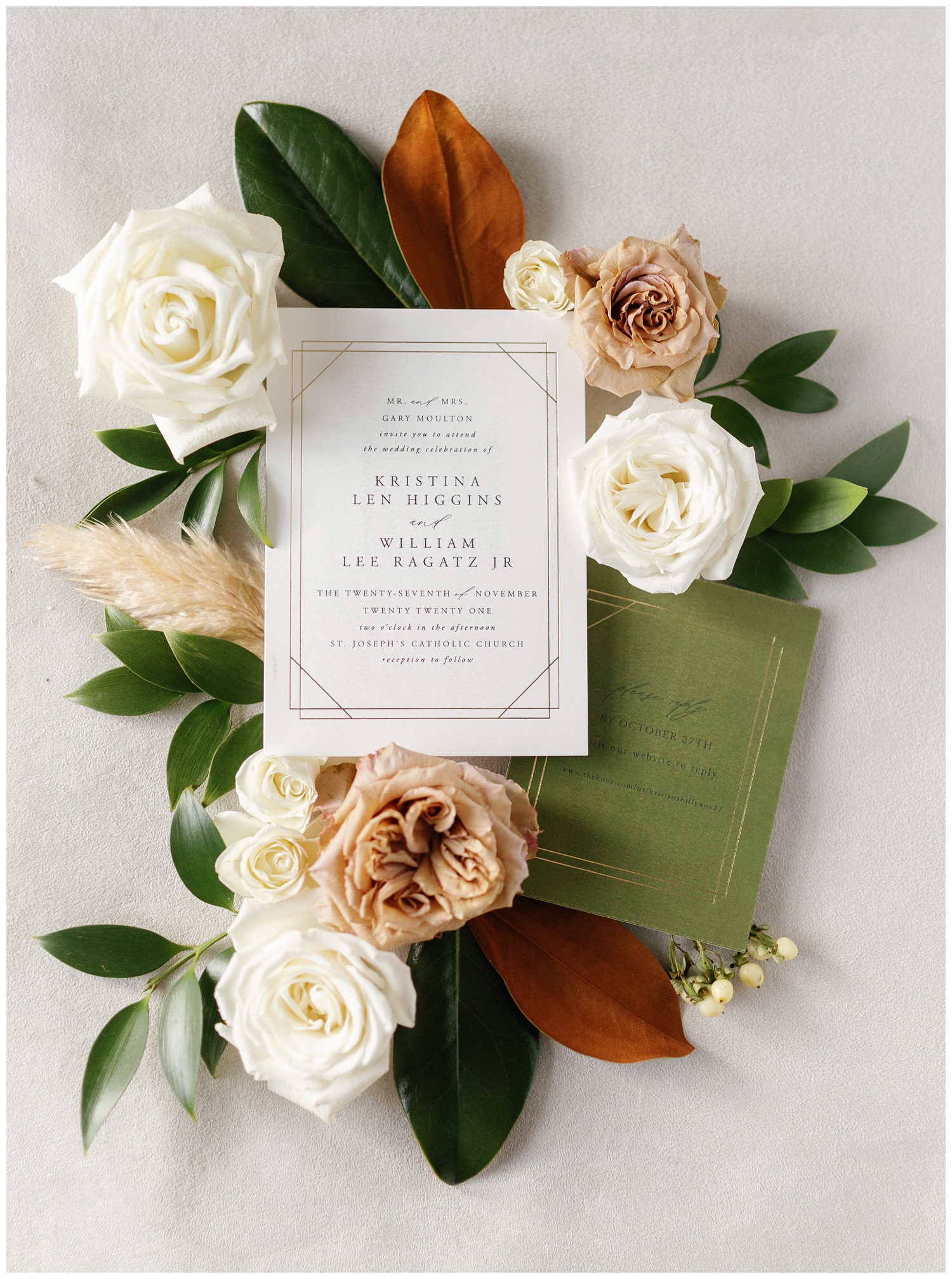 Wedding invitation with florals for Venue 650
