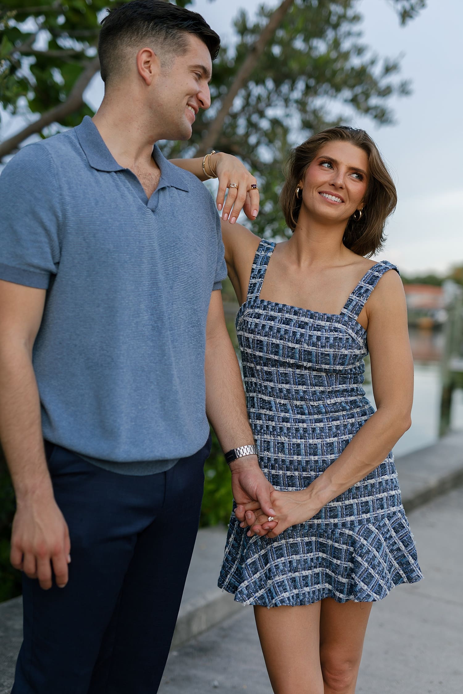 Couple fully present during their St. Pete engagement session
